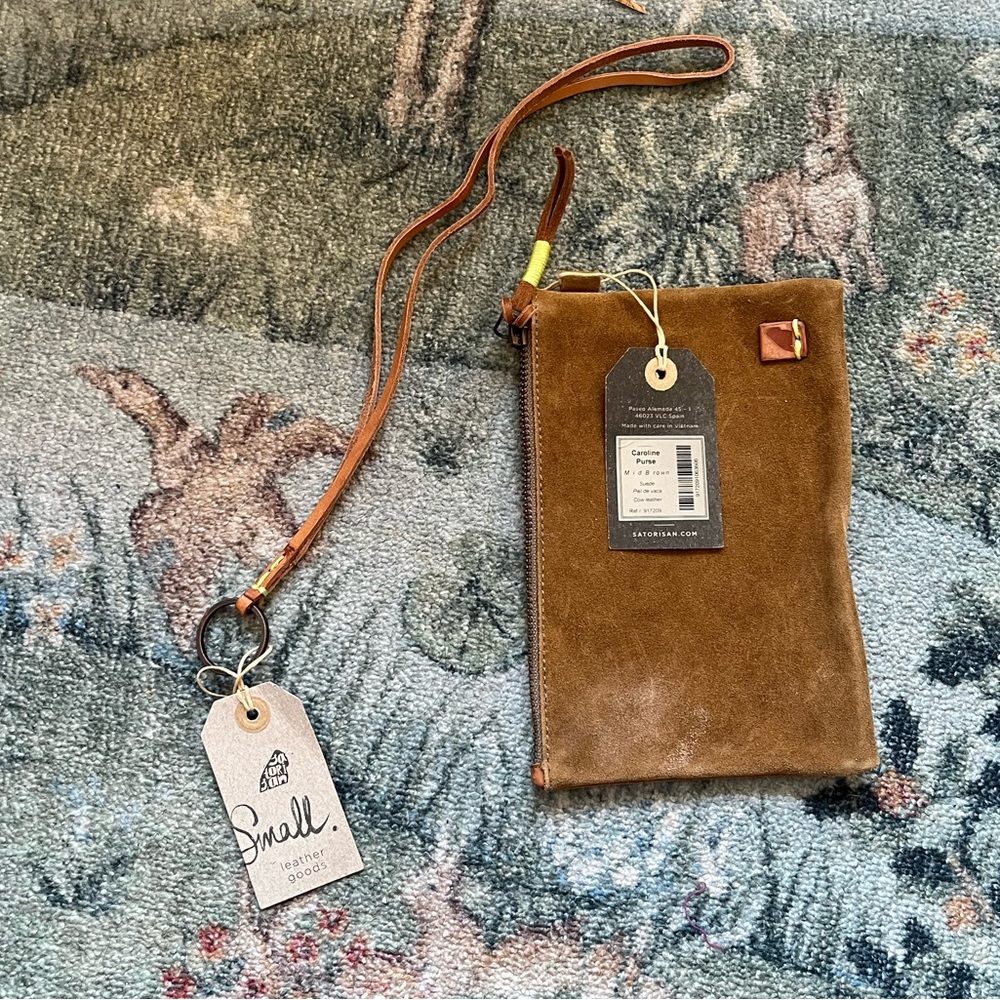 Brown Suede Leather Tote Bag Satorisan - Picture 5 of 6